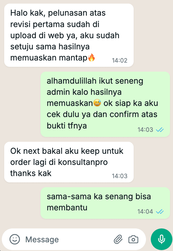 Testimoni klien — revisi fleksibel